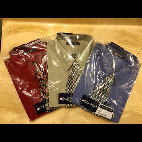 Puritan Other - *New*Set of 3 Men's Dress Shirt/W Tie&Handkerchief
